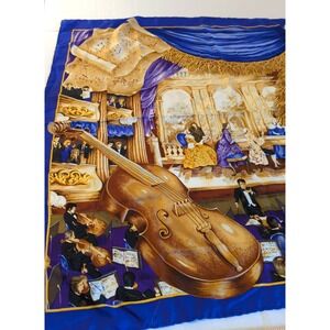 Vtg Rare Casca 100% Silk Scarf 32"x 33" At The Opera Theater Chic Look Twice